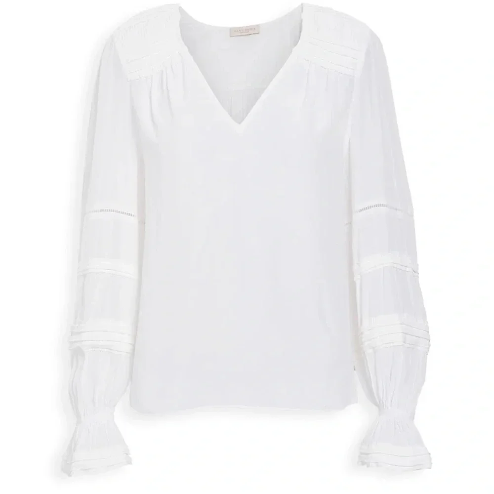 RAMY BROOK Finn Pintuck And Lace Inset Blouse In Ivory - Picture 3 of 5